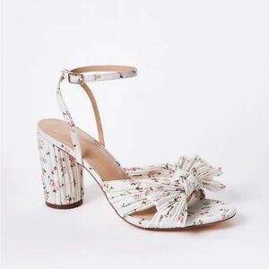JustFab Floral Chiffon Block Heels